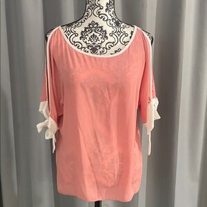 Tea n Rose Blush Pink Blouse with Ivory Details